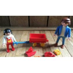 Playmobil kind vader bolderkar speelgoed