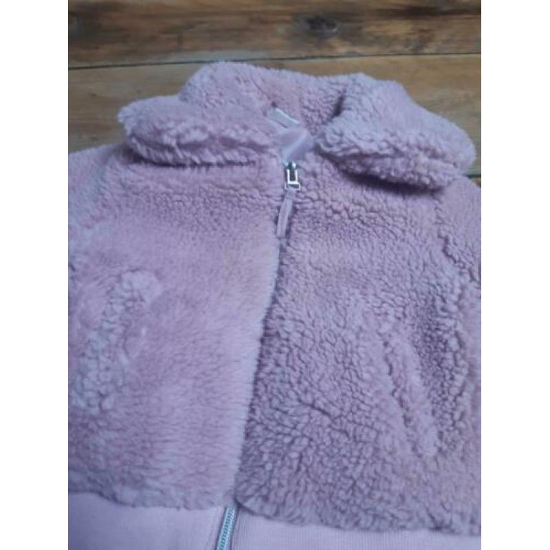 roze teddy bomber jas maat 98 - 104