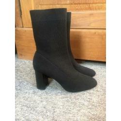 Zara sockboots 37 stof mango manfield zwart enkellaars