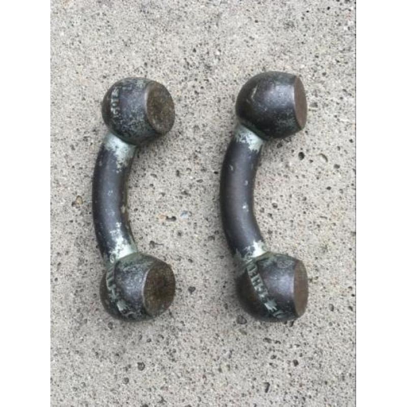 Oude vintage dumbells halters