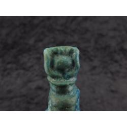 Egyptian faience amulet of Isis with Horus in her lap