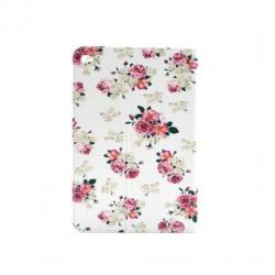 iPad mini 4 - hoes, cover, case - PU leder - Roze bloemen