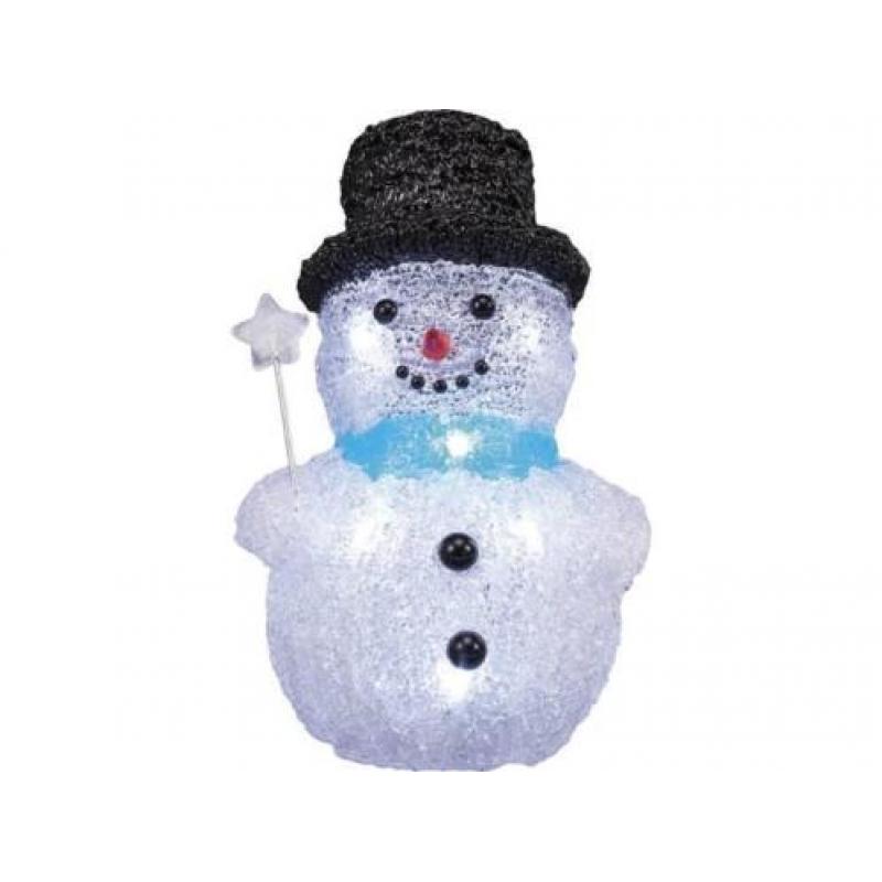 LED-acryl figuur sneeuwpop met toverstaf