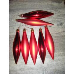 Kerstpegels voor in de kerstboom rood, zilver, roze