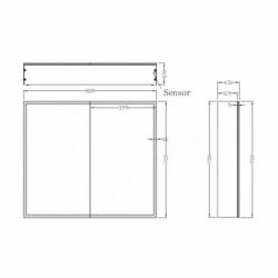 Spiegelkast Quatro Met Rand Verlichting 80X70X13 Aluminium