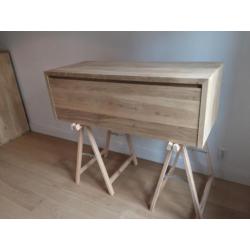 Nieuw massief eikenhouten badkamermeubel 120cm breed