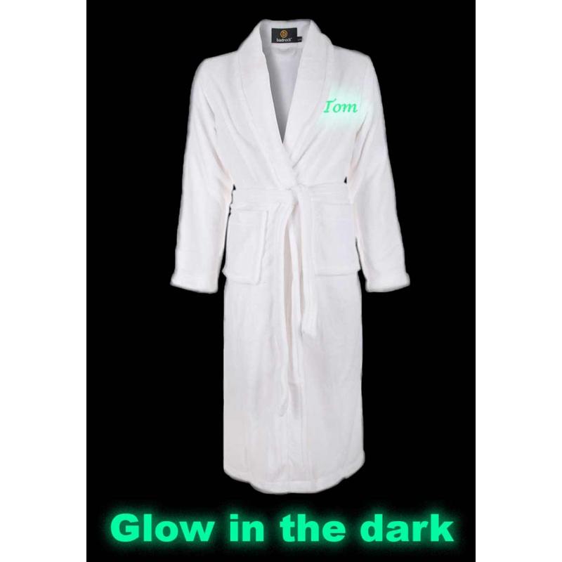 Badjas borduren Glow in the Dark!-fuchsia-xxl