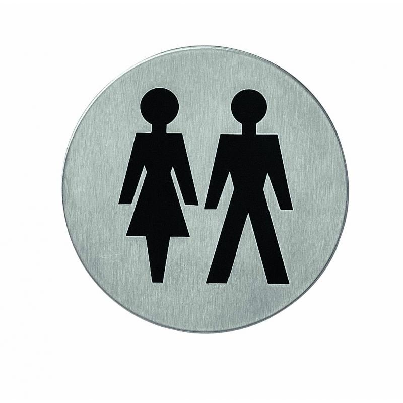 Intersteel Pictogram dames- en herentoilet zelfklevend rond