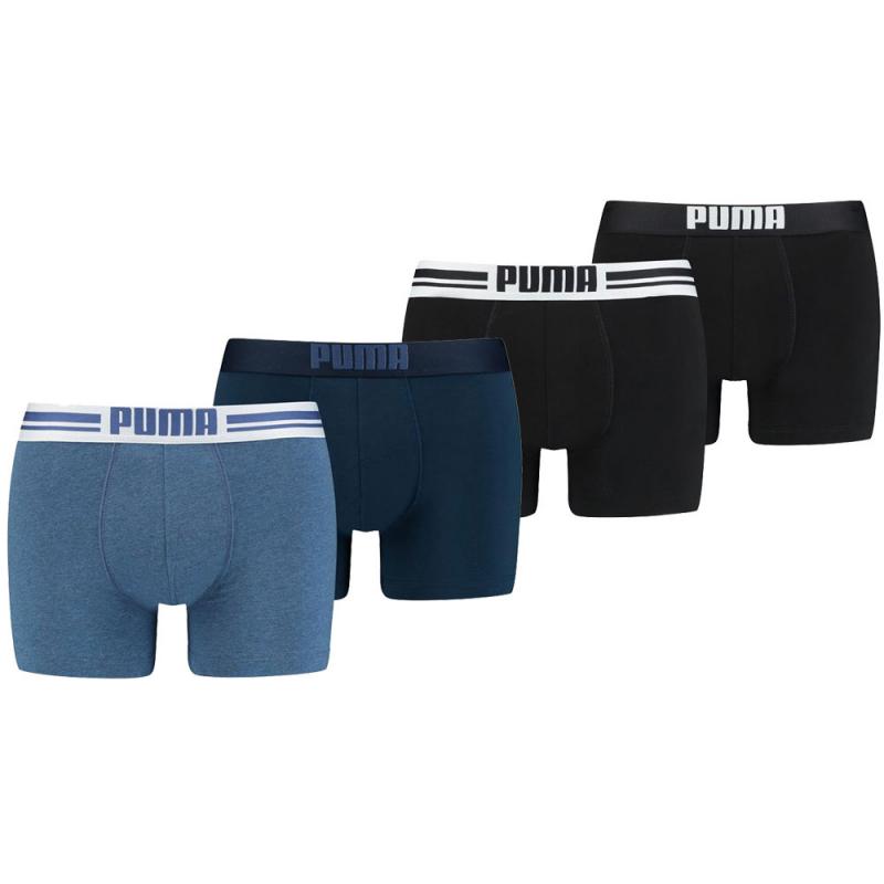 Puma boxershorts Placed Logo 4-pack Zwart/Denim-M